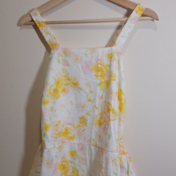 BP. Print Yellow Square  Neck Cotton Mini dress - Picture 4 of 9